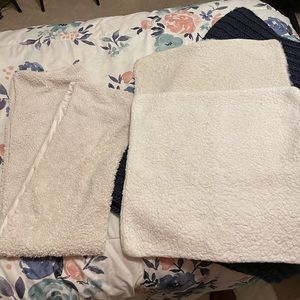 SOLD ❌3 Fuzzy Cream Colored Pillow Covers - 1 Body Pillow & 2 Small